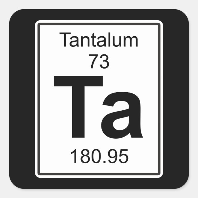Ta - Tantalum Quadratischer Aufkleber (Vorderseite)
