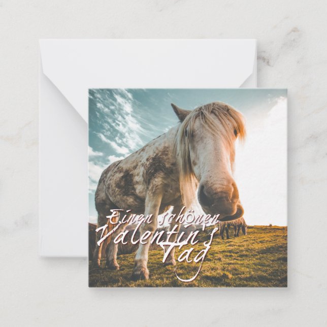 TA Valentinstag mit dampfendem Pferd Mitteilungskarte (Vorderseite)