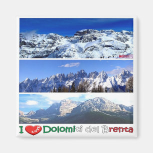 TAA045 BRENTA DOLOMITES - I Love - Mosaic - Fridge Magnet