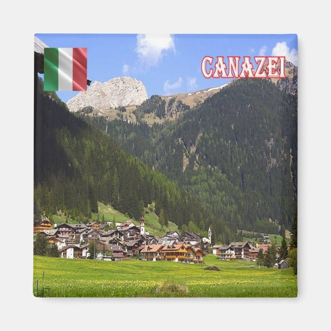 TAA058 CANAZEI Panorama, Italien, Kühlschrank Magnet (Vorne)