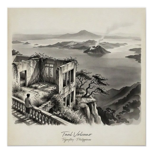 Taal-Vulkan Tagaytay Philippinen Landschaft Poster (Vorderseite)