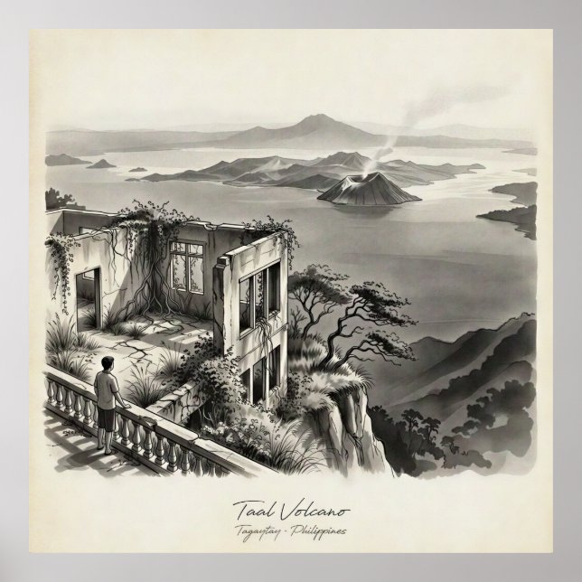 Taal-Vulkan Tagaytay Philippinen Landschaft Poster (Vorne)