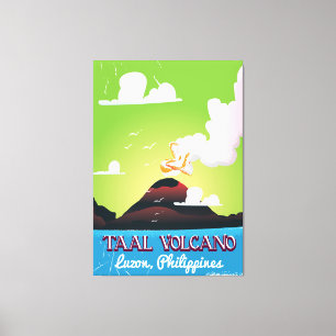 Taal Vulkan Vulkan Philipp Vintage-Reiseplakat Leinwanddruck