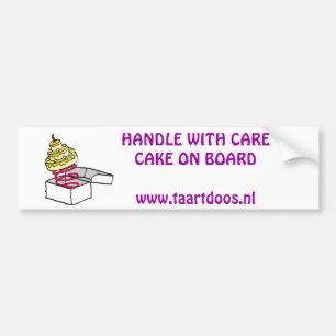 taartdoos Logo, Voorzichtige rijderTaart aan BO… Autoaufkleber