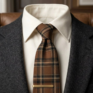 Tabakbraun Heritage Plaid Krawatte