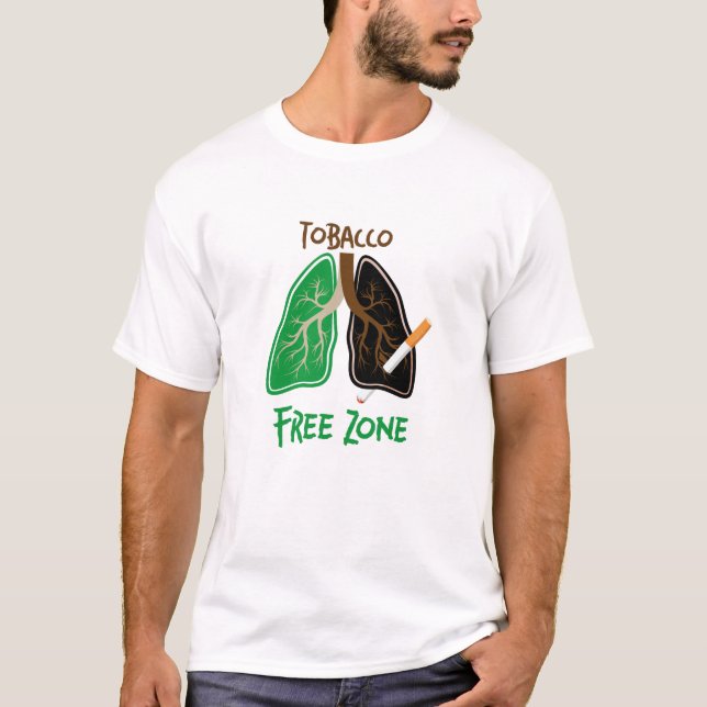 Tabakfreie Zone, Rauchschutz T-Shirt (Vorderseite)