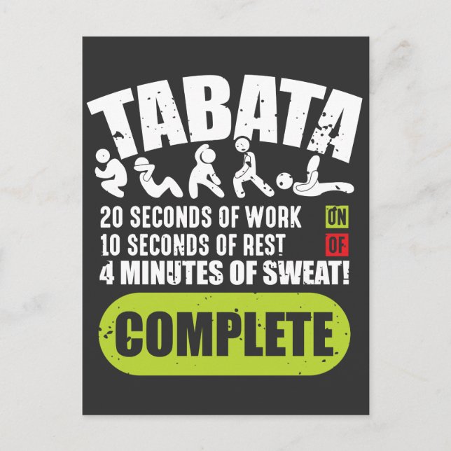 Tabata Workout Fitness Bootcamp Cardio Postkarte (Vorderseite)