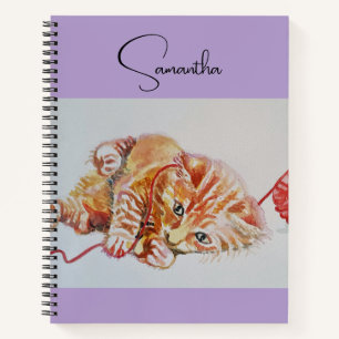 Tabbtabellen Niedlich Katzen Aquarell Notebook Notizbuch