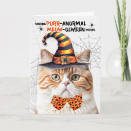 Tabby British Halloween Cat PURRanormal MEOWolween Feiertagskarte