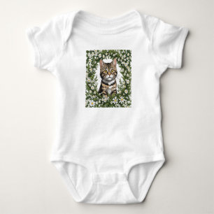 Tabby Cat and Massachusetts Mayflots 1 Baby Strampler