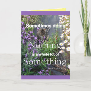 Tabby Cat & Blume Niedliche Quote Katzen bekommen  Karte