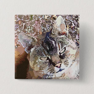 TABBY CAT BUTTON