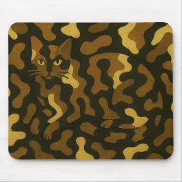 Tabby Cat Camouflage Art Mousepad