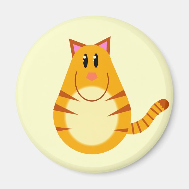 Tabby Cat Cartoon Magnet (Vorne)