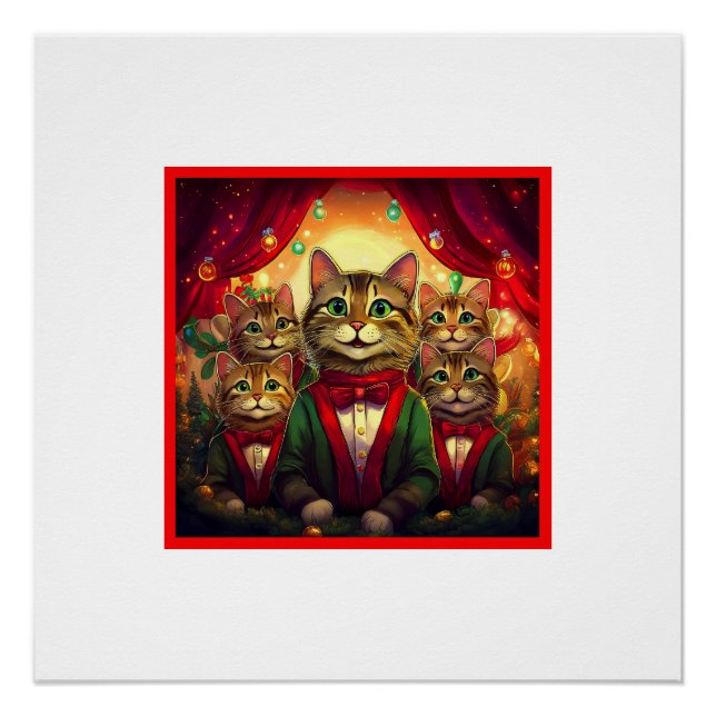 Tabby Cat Christmas Choir Poster (Vorderseite)