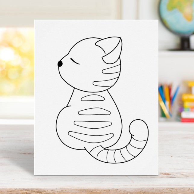 Tabby Cat Coloring Page Poster (Von Creator hochgeladen)