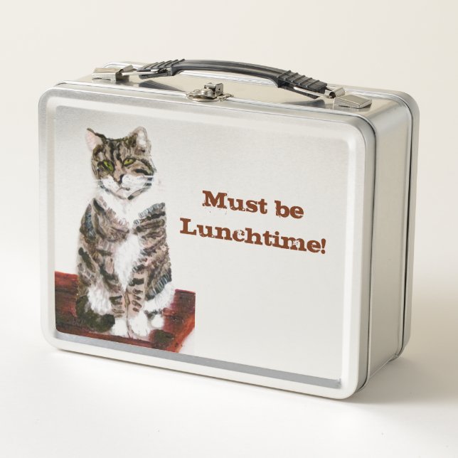 Tabby Cat Custom Metall Brotdose (Vorderseite)
