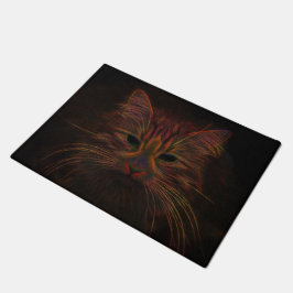 Tabby Cat Design Orange Kupfer Schwarz Foto Kunst Fußmatte