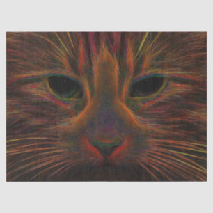 Tabby Cat Design Orange Kupfer Schwarz Nah Up Seidenpapier