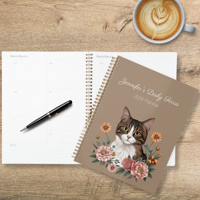 Tabby Cat Floral Planer (Von Creator hochgeladen)