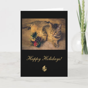 Tabby Cat: Frohe Weihnachten! Feiertagskarte