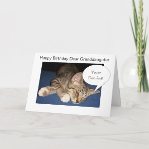 Tabby Cat Grandtochter Personalisiert Geburtstag Karte