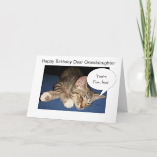 Tabby Cat Grandtochter Personalisiert Geburtstag Karte