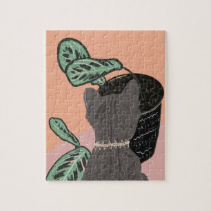 Tabby Cat Gray Pflanze Vielen Dank Puzzle