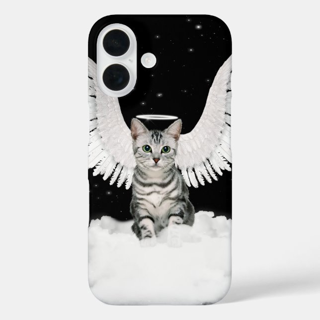 Tabby Cat Guardian Angel mit Wings Case-Mate iPhone Hülle (Rückseite)