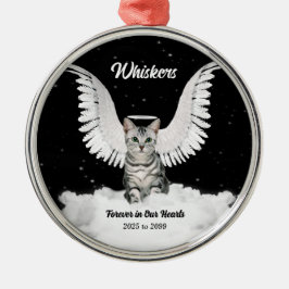 Tabby Cat Guardian Angel Pet Memorial Silbernes Ornament