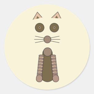 Tabby CAT Illustration Runder Aufkleber