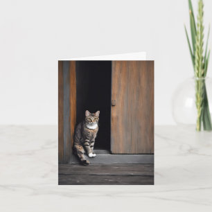Tabby Cat in Barn Doorway