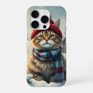 Tabby Cat in Preppy Winter Attraktion und Hut iPhone 16 Pro Hülle