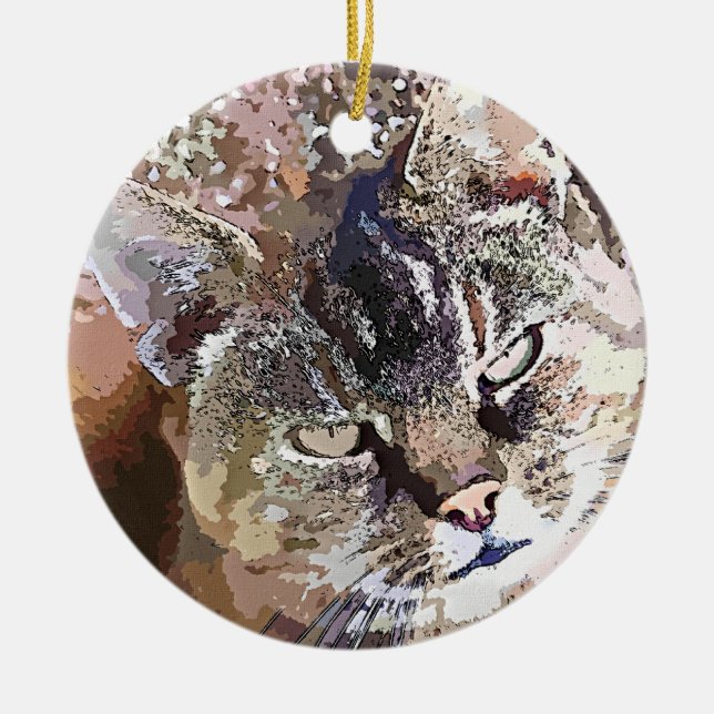 TABBY CAT KERAMIKORNAMENT (Vorne)