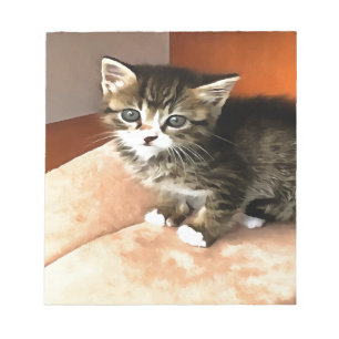 Tabby Cat Kitten Pet Portrait Notizblock