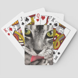 Tabby Cat Licking Paw Spielkarten