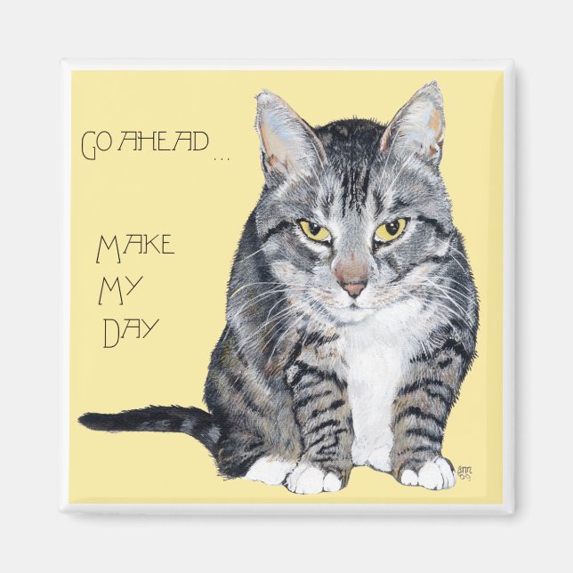 Tabby Cat - Mach meinen Tag Magnet (Vorne)