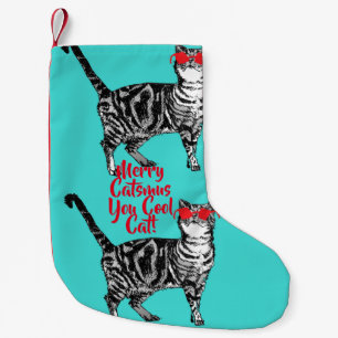 Tabby Cat Merry Catsmus Cooler Strumpf Kleiner Weihnachtsstrumpf