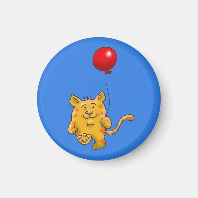 Tabby Cat mit Balloon Magnet (Vorne)