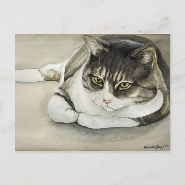 Tabby Cat Original Postkarte (Vorderseite)