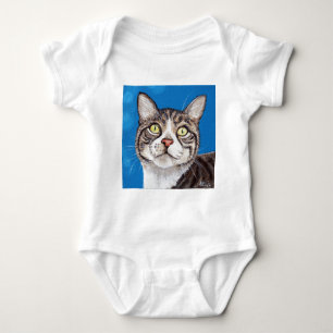 Tabby Cat Painting Baby Strampler