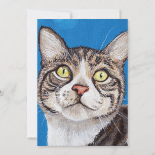Tabby Cat Painting Flat Card