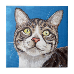 Tabby Cat Painting Fliese