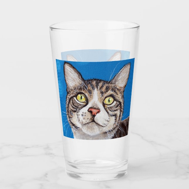 Tabby Cat Painting Glas (Vorderseite)