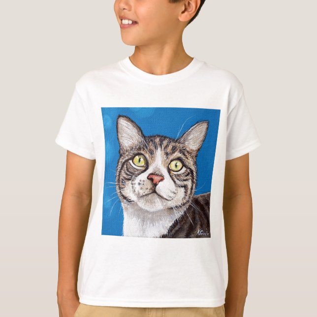 Tabby Cat Painting T-Shirt (Vorderseite)