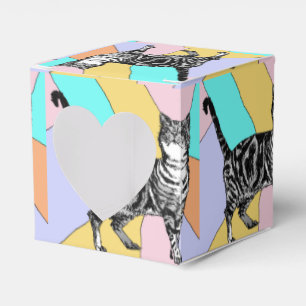 Tabby Cat Pastell Geburtstagskatzen Cake Favor Box Geschenkschachtel