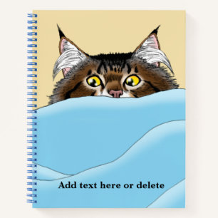 Tabby Cat Peeking Blue Funny Notizbuch