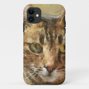 Tabby Cat Pencil Sketch iPhone 11 Hülle