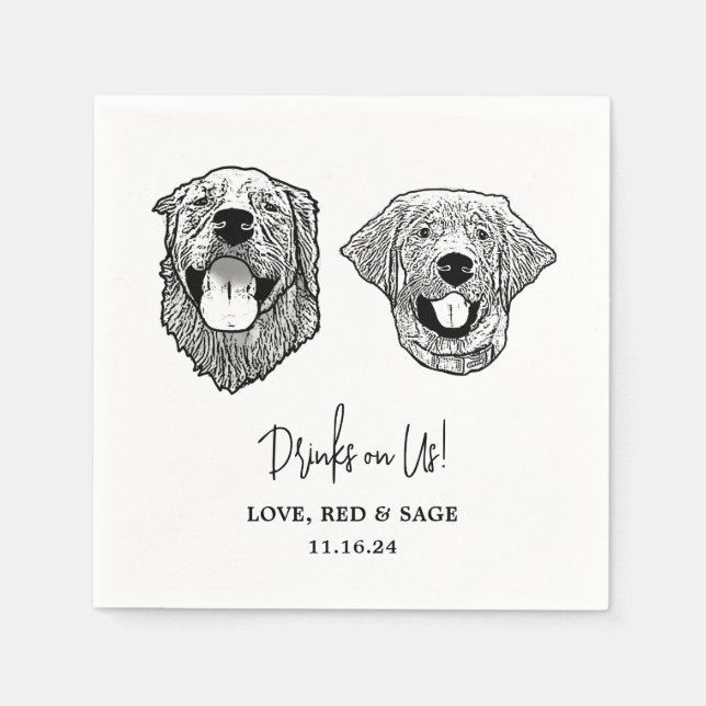 Tabby Cat Personalisiert Drinks on Me Napkins Serviette (Vorderseite)