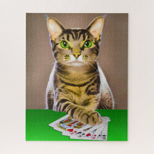 Tabby Cat Playing Poker Puzzle